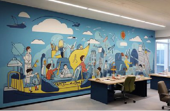 玉溪办公室墙绘的特点。