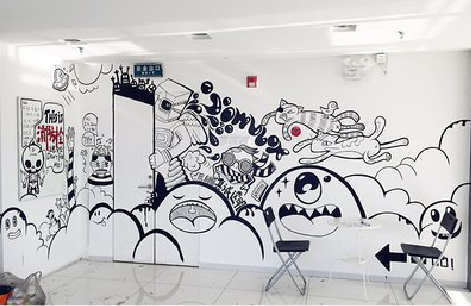 玉溪手绘墙并非传统涂鸦。